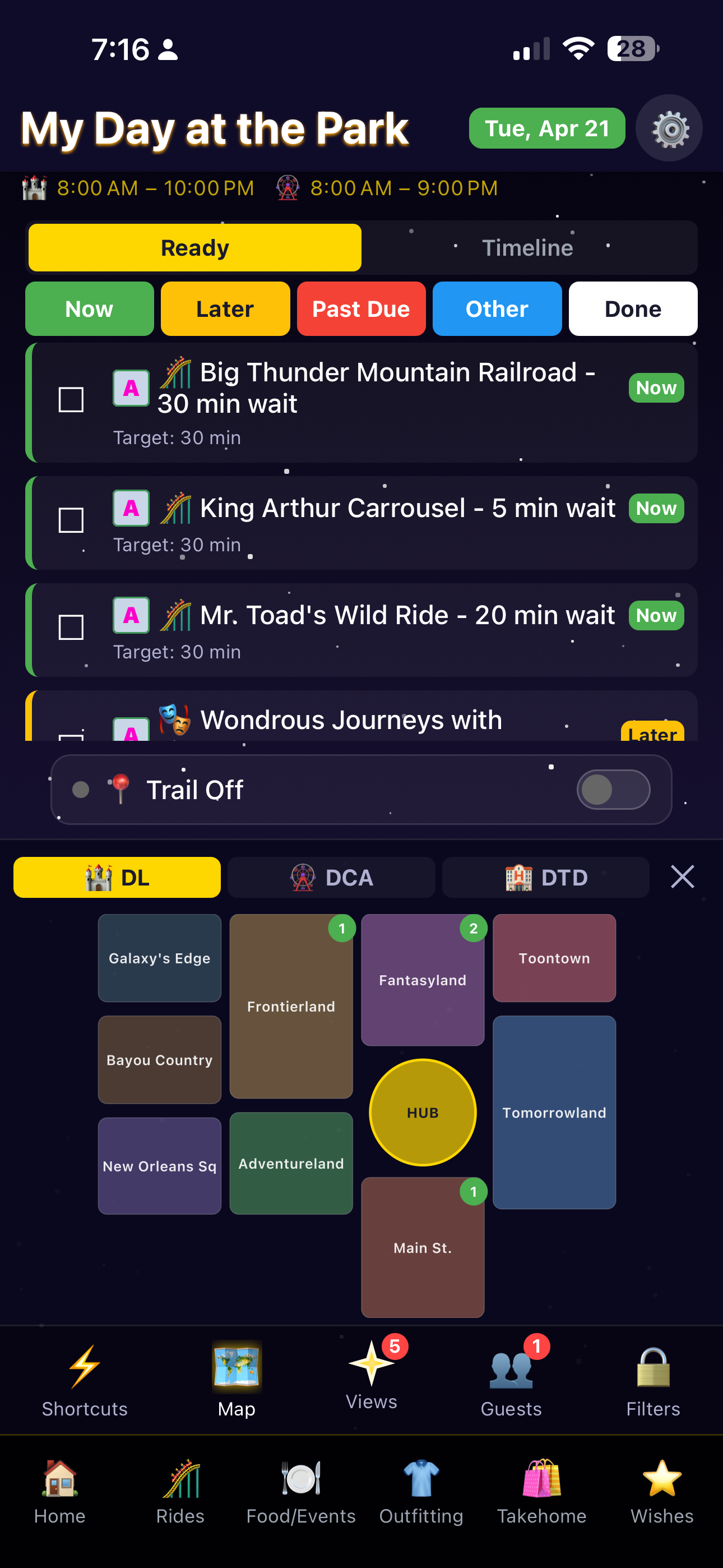 ParQ Wish Pal on an iPhone